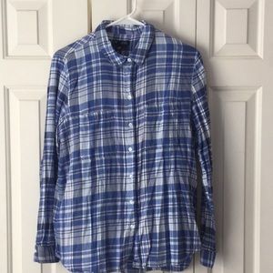 Gap Outlet Flannel Shirt Blue